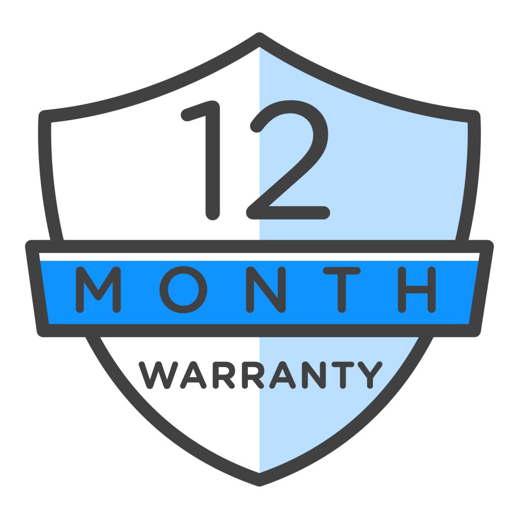 12 month warranty badge