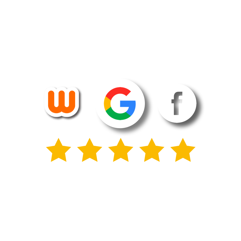 five star Google, Womo and Facebook ratings