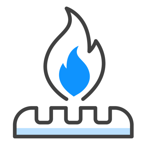 gas flame badge